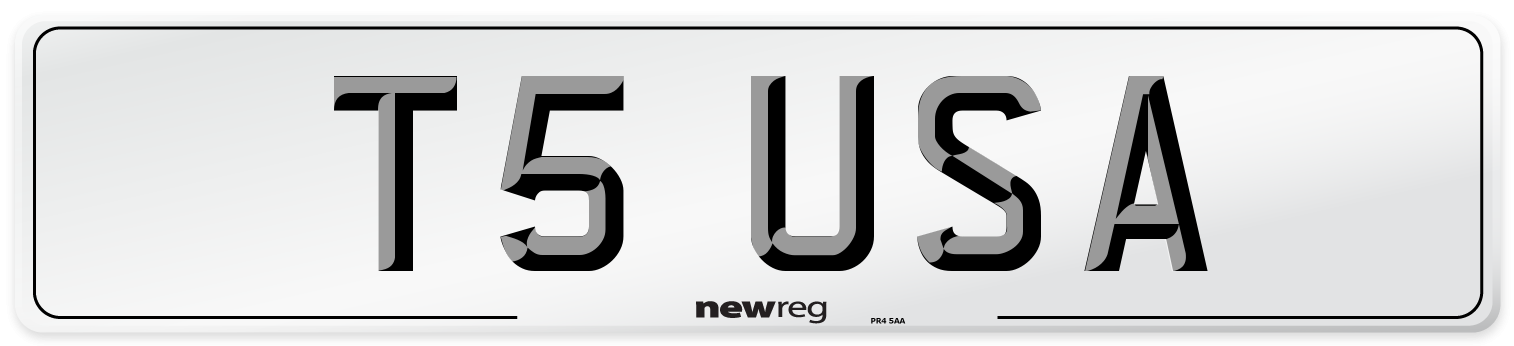 T5 USA Number Plate from New Reg